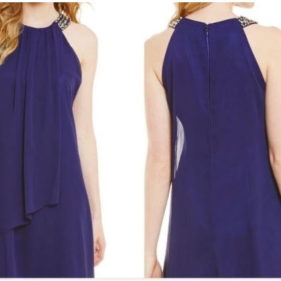 Vince Camuto Jeweled Halter Tiered Dress - Picture 3 of 3